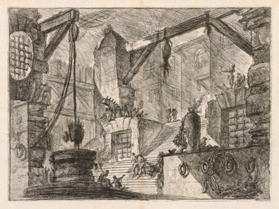 As Prisões: Interior com Colunatas e Escada Larga de Giovanni Battista Piranesi