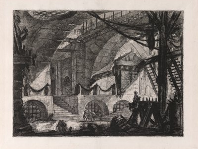 O Sawhorse, placa 12 de Carceri d de Giovanni-Battista Piranesi