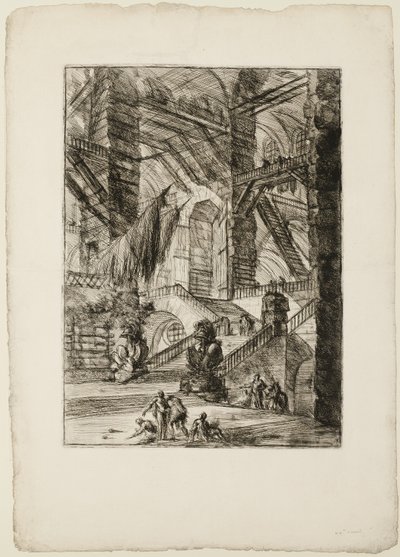 A Escadaria com Troféus, placa 8 de Prisões Imaginárias de Giovanni Battista Piranesi