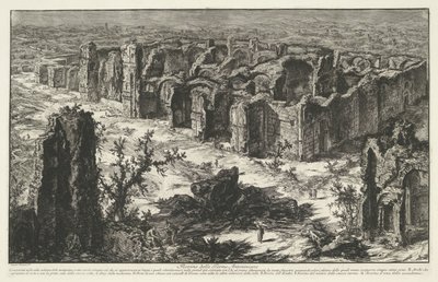 Thermen de Caracalla em Roma Ruínas das Termas Antoninas (título no objeto) Gezichten op Rome (título da série) Vistas de Roma projetadas e gravadas pelo arquiteto Giambattista Piranesi Ve (nez) iano (título da série) de Giovanni-Battista Piranesi