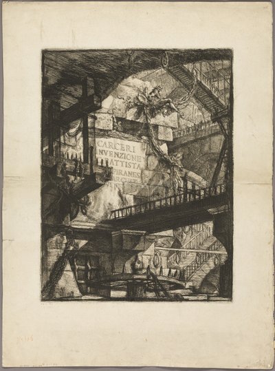 Página de título de prisões imaginárias de Giovanni-Battista Piranesi