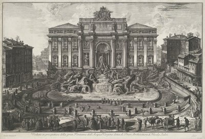 Trevifontein te Roma Vista em perspectiva da grande Fontana dell