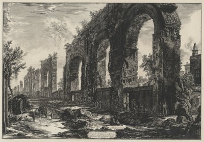 Vestígios dos aquedutos neronianos (de: Vedute di Roma) de Giovanni Battista Piranesi