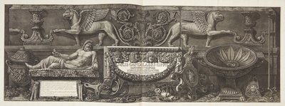 "Vasos, castiçais, cisternas, sarcófagos...", página de rosto do vol. EU de Giovanni Battista Piranesi