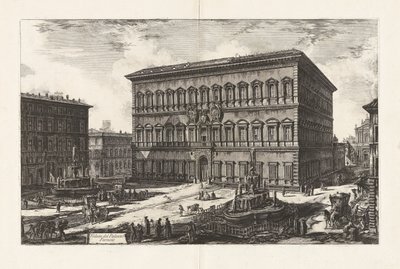 Vista do Palazzo Farnese (Vista do Palazzo Farnese), de Vedute di Roma (Vistas de Roma) de Giovanni Battista Piranesi