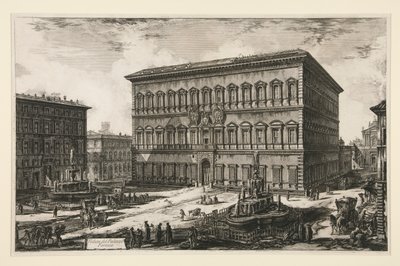 Vista do Palazzo Farnese, de Vedute di Roma de Giovanni-Battista Piranesi
