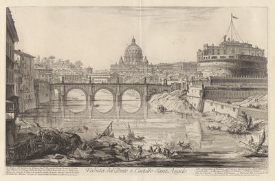 Vista da Ponte e do Castelo Sant de Giovanni-Battista Piranesi