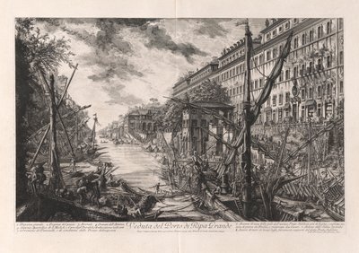 Vista do Porto de Ripa Grande, de Views of Rome de Giovanni Battista Piranesi