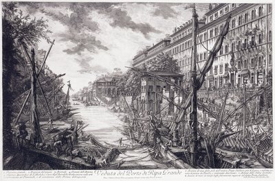 Vista do Porto de Ripa Grande, por volta de 1760 de Giovanni Battista Piranesi