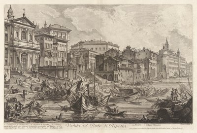 Veduta del Porto di Ripetta (Vista do Porto de Ripetta), de Vedute di Roma (Vistas de Roma) de Giovanni Battista Piranesi