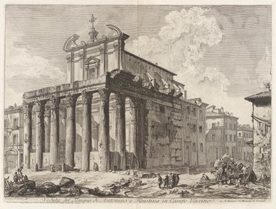 Vista do Templo de Antoninus e Faustina no Fórum Romano, a partir de Views of Rome de Giovanni Battista Piranesi