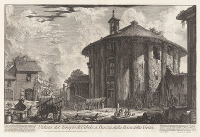 Vista do Templo de Cibele na Piazza da Bocca della Verit?, a partir de Views of Rome de Giovanni-Battista Piranesi
