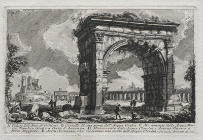 Vista do Arco de Gallieno de Giovanni Battista Piranesi