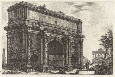 Vista do Arco de Septímio Severo, de Vedute di Roma de Giovanni Battista Piranesi