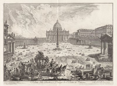 Vista da Basílica e da Praça de São Pedro de Giovanni-Battista Piranesi
