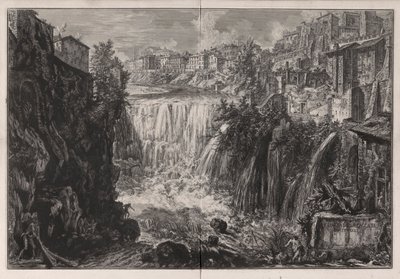 Veduta della Cascata di Tivoli (Vista da Cachoeira do Tivoli), de Vedute di Roma (Vistas de Roma) de Giovanni-Battista Piranesi