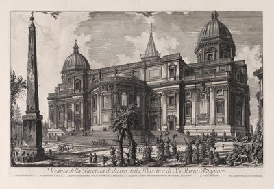Vista da fachada traseira da Basílica de Santa Maria Maggiore, de Vedute di Roma (Vistas de Roma) de Giovanni Battista Piranesi