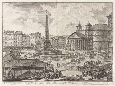 Veduta della Piazza della Rotunda (Vista da Piazza della Rotunda [com o Panteão ao fundo]), de Views of Rome de Giovanni Battista Piranesi