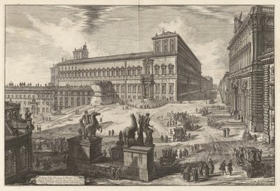 Vista da Piazza di Monte Cavallo (Vista da Piazza di Monte Cavallo [Piazza del Quirinale com o Palácio Quirinal no centro]), de Vedute di Roma (Vistas de Roma) de Giovanni Battista Piranesi