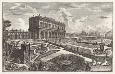 Vista da villa de Sua Eminência o Cardeal Alessandro Albani, fora da Porta Salaria, de Vedute di Roma (Vistas de Roma) de Giovanni Battista Piranesi