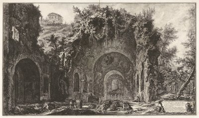 Vista da fonte e do Spelonche d de Giovanni-Battista Piranesi