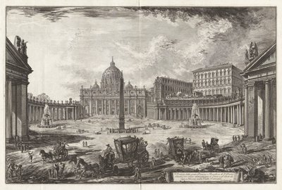 Vista da Grande Piazza e Basílica de São Pedro de Giovanni Battista Piranesi