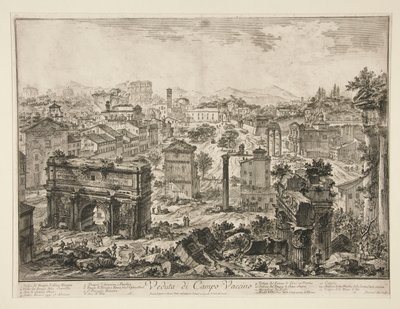 Vista do Campo Vaccino, de Vistas de Roma de Giovanni Battista Piranesi