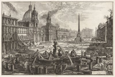 Vista da Piazza Navona sobre as ruínas do Circo Agonalis [Circo de Domiciano], de Vedute di Roma (Vistas de Roma) de Giovanni Battista Piranesi