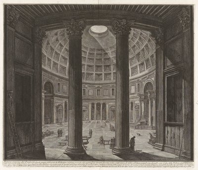 Vista interior do Panteão..., de «Vistas de Roma» de Giovanni Battista Piranesi