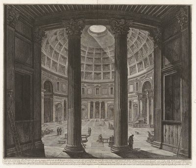 Vista interior do Pantheon de Giovanni-Battista Piranesi
