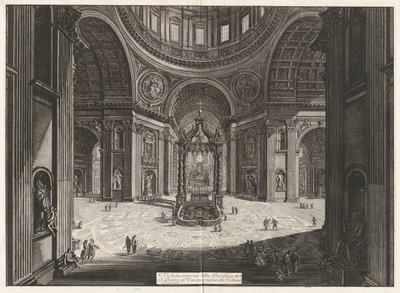 Vista interior da Basílica de São Pedro de Giovanni Battista Piranesi