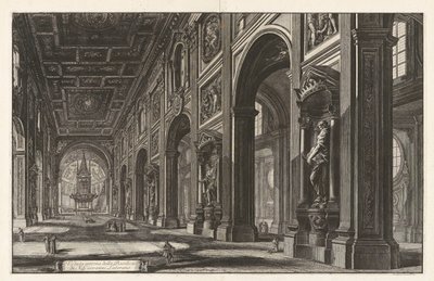Veduta interna della Basilica di S. Giovanni Laterano (Vista Interior da Basílica de San Giovanni Laterano), de Views of Rome de Giovanni Battista Piranesi