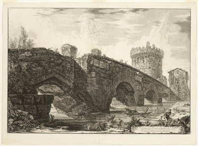 Vista da Ponte Lugano no Anio, de Vistas de Roma de Giovanni Battista Piranesi