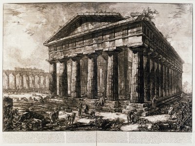 Vista do Templo de Neptuno em Paestum de Giovanni Battista Piranesi