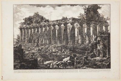 Vista de outro templo na cidade de Paestum, que se crê comummente ter sido dedicado a Juno [...] de Giovanni Battista Piranesi