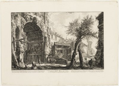 Vista do Arco de Tito, de Vedute di Roma (Vistas de Roma) de Giovanni Battista Piranesi