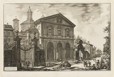 Vista da Basílica de San Sebastiano fuori delle mura [St. Sebastião fora dos muros] na Via Ápia, de Vistas de Roma de Giovanni Battista Piranesi