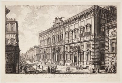Vista do Palazzo della Consulta no Quirinal, sede do secretariado papal de Giovanni Battista Piranesi