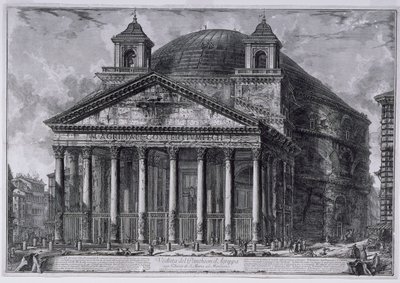 Vista do Panteão de Agripa, c.1761 (gravuras) de Giovanni Battista Piranesi