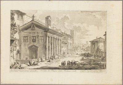 Vista do Templo de Fortuna Virilis. Agora a igreja armênia de S. Maria Egiziaca, de Vistas de Roma de Giovanni Battista Piranesi