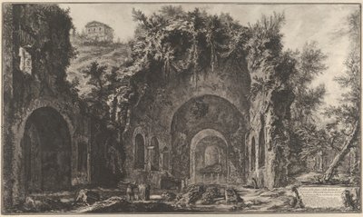 Vista da nascente e da Gruta de Egiria fora da Porta Capena, 1760-78. de Giovanni Battista Piranesi
