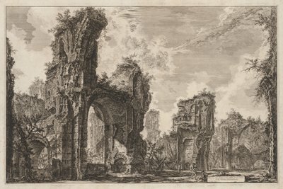 Vistas de Roma: Ruínas de Sisto ou ambos do grande salão dos Banhos Antoninos de Giovanni Battista Piranesi