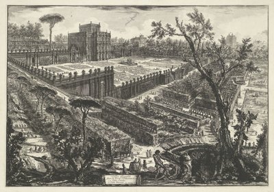 Villa Doria Pamphili te Roma Villa Panfili fora da Porta S. Pancrazio (título no objeto) Gezichten op Rome (título da série) Vistas de Roma projetadas e gravadas pelo arquiteto Giambattista Piranesi Ve (nez) iano (título da série) de Giovanni Battista Piranesi