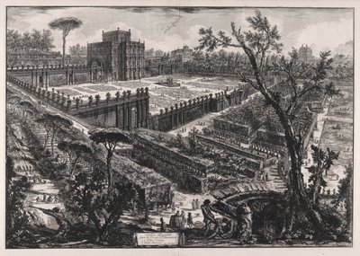 Villa Panfili fora da Porta S. Pancrazio (Villa Pamphilj fora da Porta San Pancrazio), de Views of Rome de Giovanni Battista Piranesi