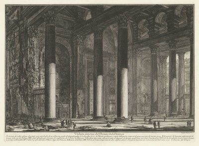 Voorportaal van het Pantheon te Rome
Vista interior do Pronao del Pantheon (título sobre o objecto)
Gezichten op Rome (título da série)
Vistas de Roma desenhadas e gravadas pelo arquitecto Giambattista Piranesi Ve(nez)iano (título da série) de Giovanni Battista Piranesi