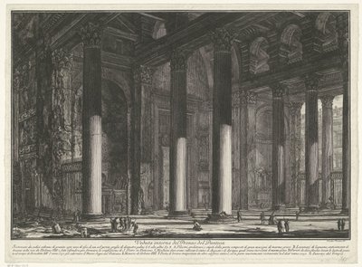 Voorportaal van het Pantheon te Rome
Vista interior do Pronao del Pantheon (título sobre o objecto)
Gezichten op Rome (título da série)
Vistas de Roma desenhadas e gravadas pelo arquitecto Giambattista Piranesi Ve(nez)iano (título da série) de Giovanni Battista Piranesi