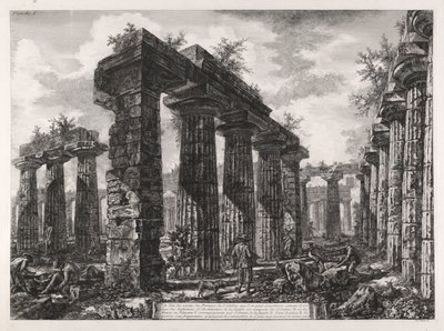 Vista dos restos do Pronaos do de Giovanni-Battista Piranesi