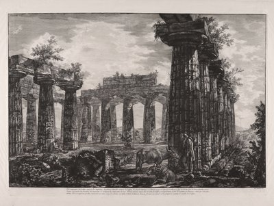 Vista interior do chamado Colégio dos Anfictions, de «Diferentes vistas de ... Pesto» (Diferentes vistas de ... Paestum) de Giovanni Battista Piranesi