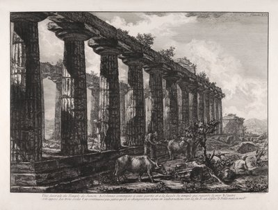 Vista lateral do Templo de Juno de Giovanni-Battista Piranesi