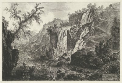 Watervallen te Tivoli Vista da Cascatelle no Tivoli (título no objeto) Gezichten op Rome (título da série) Vistas de Roma projetadas e gravadas pelo arquiteto Giambattista Piranesi Ve (nez) iano (título da série) de Giovanni Battista Piranesi